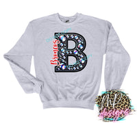 BRONCOS B FAUX RHINESTONE