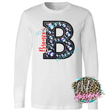 BRONCOS B FAUX RHINESTONE
