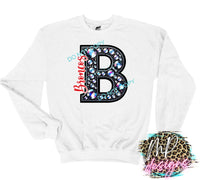 BRONCOS B FAUX RHINESTONE