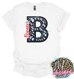 BRONCOS B FAUX RHINESTONE