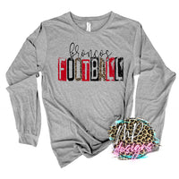 BRONCOS FOOTBALL GRUNGE RED LONG SLEEVE/SWEATSHIRT