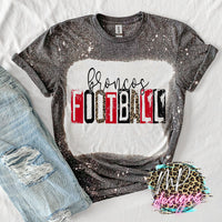 BRONCOS FOOTBALL GRUNGE RED T-SHIRT