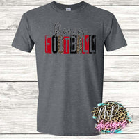 BRONCOS FOOTBALL GRUNGE RED T-SHIRT