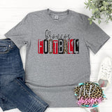 BRONCOS FOOTBALL GRUNGE RED T-SHIRT