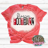 BRONCOS FOOTBALL GRUNGE RED T-SHIRT