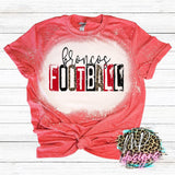 BRONCOS FOOTBALL GRUNGE RED T-SHIRT