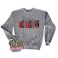 BRONCOS FOOTBALL GRUNGE RED LONG SLEEVE/SWEATSHIRT