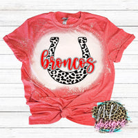 BRONCOS LEOPARD HORSESHOE RED T-SHIRT