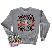 BRONCOS RED-SILVER LEOPARD LONG SLEEVE/SWEATSHIRT