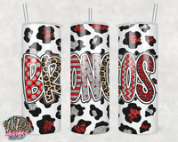 BRONCOS RED-SILVER LEOPARD 20 OZ TUMBLER