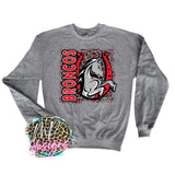 BRONCOS LOGO LEOPARD RED LONG SLEEVE/SWEATSHIRT