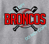 BRONCOS BASEBALL BATS