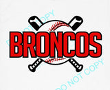 BRONCOS BASEBALL BATS
