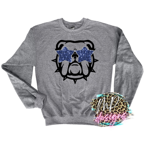 BULLDOG WITH ROYAL GLASSES