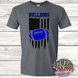 BULLDOGS FLAG FOOTBALL ROYAL T-SHIRT