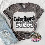COLOR GUARD BLACK LEOPARD BLEACHED T-SHIRT