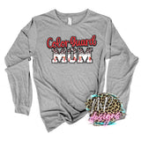 COLOR GUARD MOM RED LEOPARD LONG SLEEVE/SWEATSHIRT