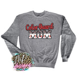 COLOR GUARD MOM RED LEOPARD LONG SLEEVE/SWEATSHIRT