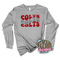 COLTS WAVY RETRO RED LONG SLEEVE/SWEATSHIRT