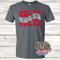 COLTS WAVY RETRO RED T-SHIRT