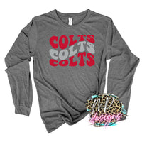 COLTS WAVY RETRO RED LONG SLEEVE/SWEATSHIRT