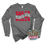 COLTS WAVY RETRO RED LONG SLEEVE/SWEATSHIRT