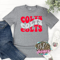 COLTS WAVY RETRO RED T-SHIRT