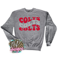 COLTS WAVY RETRO RED LONG SLEEVE/SWEATSHIRT