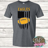 EAGLES FLAG FOOTBALL GOLD T-SHIRT
