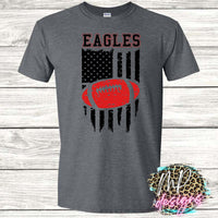 EAGLES FLAG FOOTBALL RED T-SHIRT