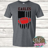EAGLES FLAG FOOTBALL RED T-SHIRT