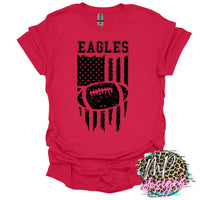 EAGLES FLAG FOOTBALL RED T-SHIRT