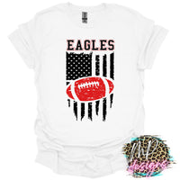 EAGLES FLAG FOOTBALL RED T-SHIRT