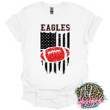 EAGLES FLAG FOOTBALL RED T-SHIRT