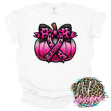 BREAST CANCER FAUX GLITTER PUMPKIN