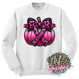 BREAST CANCER FAUX GLITTER PUMPKIN