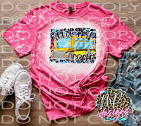 FIELD TRIP CREW LEOPARD BLEACHED T-SHIRT