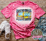 FIELD TRIP CREW LEOPARD BLEACHED T-SHIRT