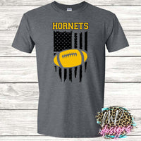 HORNETS FLAG FOOTBALL GOLD T-SHIRT