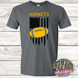 HORNETS FLAG FOOTBALL GOLD T-SHIRT