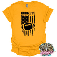 HORNETS FLAG FOOTBALL GOLD T-SHIRT
