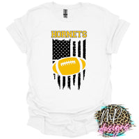 HORNETS FLAG FOOTBALL GOLD T-SHIRT