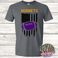 HORNETS FLAG FOOTBALL PURPLE T-SHIRT
