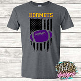 HORNETS FLAG FOOTBALL PURPLE T-SHIRT