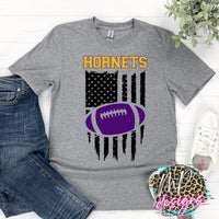 HORNETS FLAG FOOTBALL PURPLE T-SHIRT
