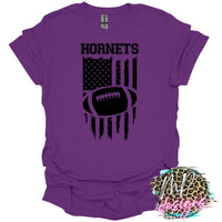 HORNETS FLAG FOOTBALL PURPLE T-SHIRT