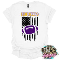 HORNETS FLAG FOOTBALL PURPLE T-SHIRT