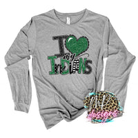 I LOVE MY INDIANS GREEN LONG SLEEVE/SWEATSHIRT