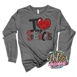 I LOVE MY SABERCATS RED LONG SLEEVE/SWEATSHIRT