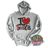 I LOVE MY SABERCATS RED LONG SLEEVE/SWEATSHIRT